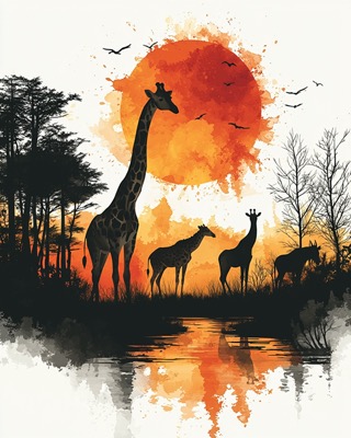 Giraffes at Sunset Profile Picture