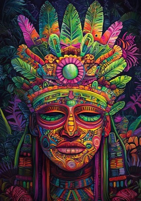 Vibrant Tribal Mask Profile Picture