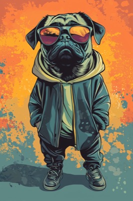 Hipster Pug Profile Picture